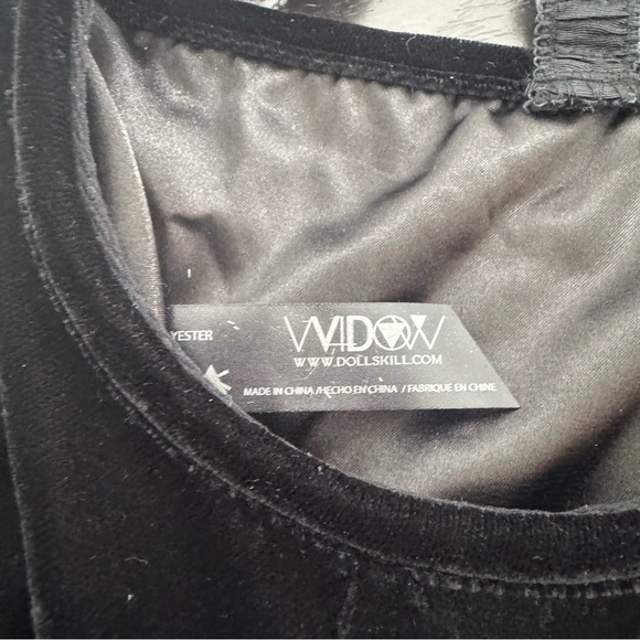 Widow Black Velvet Corset Top – Lace-Up Front, Goth Glam Vibes M whimsigoth - Picture 4 of 5